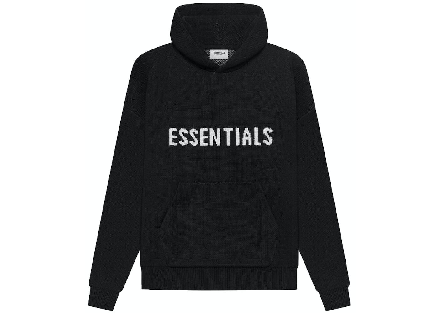 FEAR OF GOD ESSENTIALS KNIT PULLOVER HOODIE (SS21) BLACK