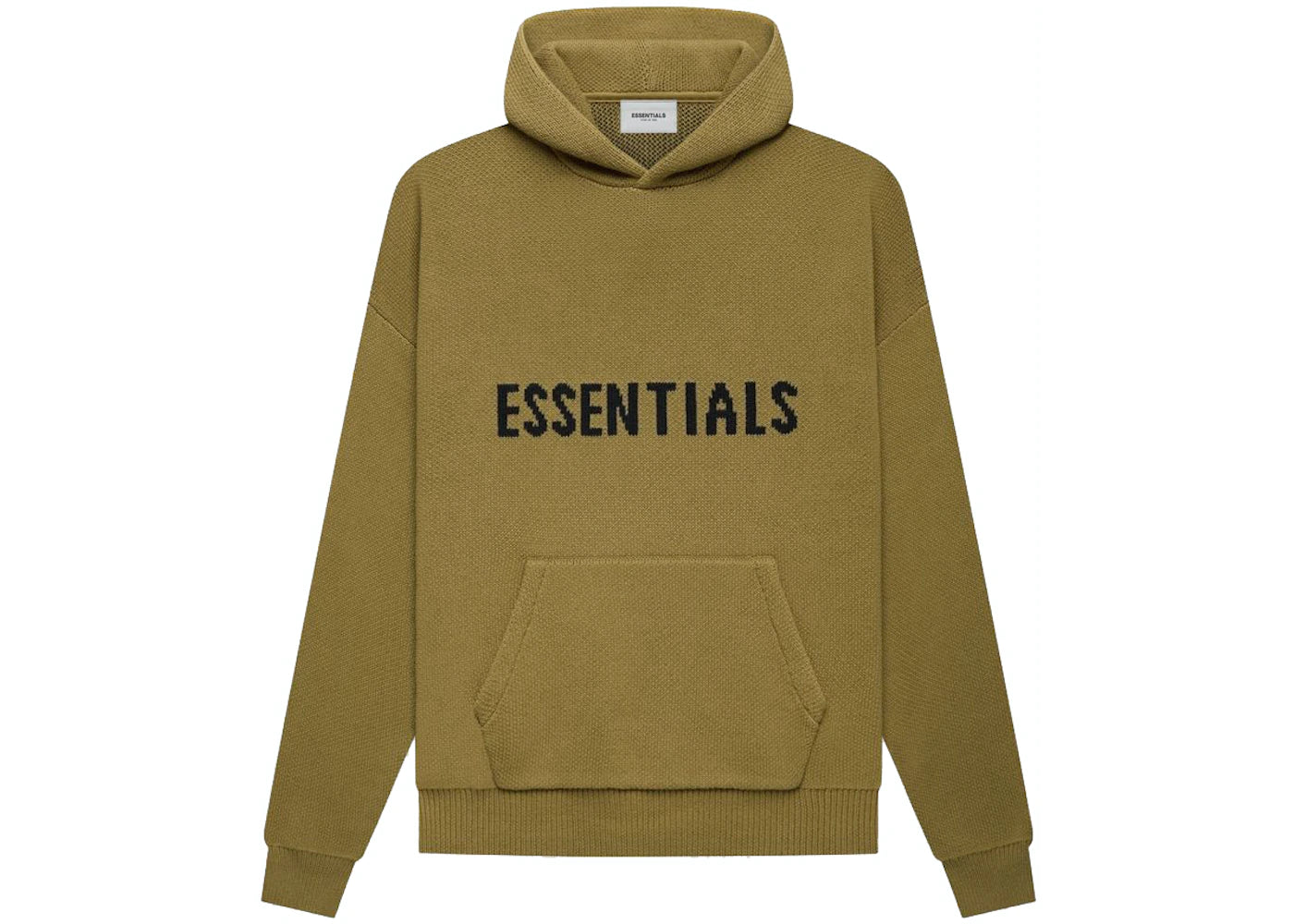 FEAR OF GOD ESSENTIALS KNIT PULLOVER HOODIE AMBER
