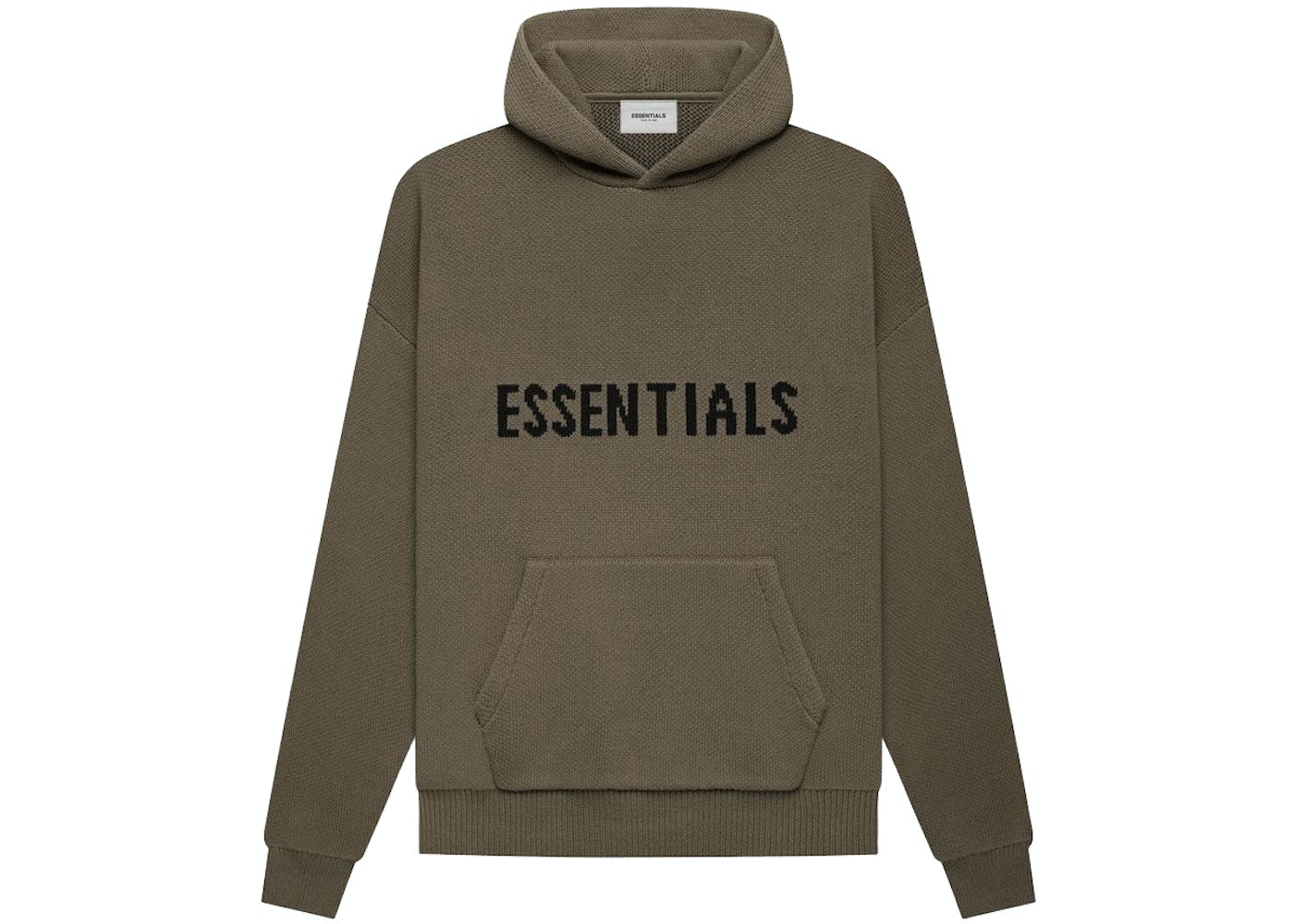 FEAR OF GOD ESSENTIALS KNIT PULLOVER HOODIE HARVEST